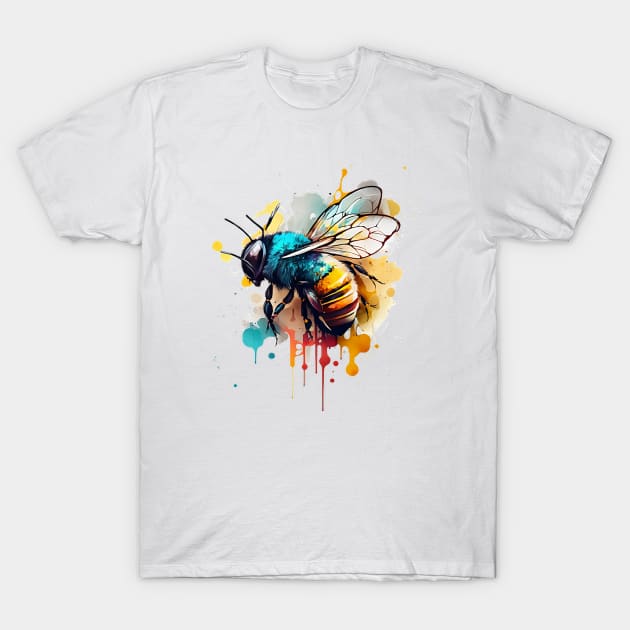 Colored bee with paint spots T-Shirt by TheKiziox